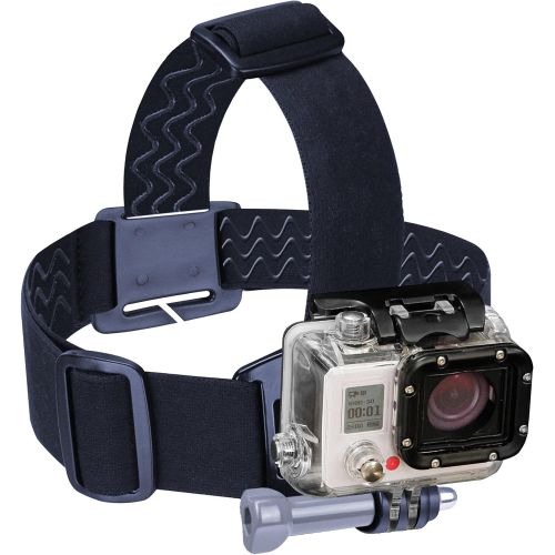  Head Strap GoPro Action Camera Mount with Stretch-Fit Band , J Hook & Tripod Adapter by USA Gear - Works with GoPro HERO 6 Black , HERO5 Black/Session , Drift Ghost-S , YI 4K , AKA