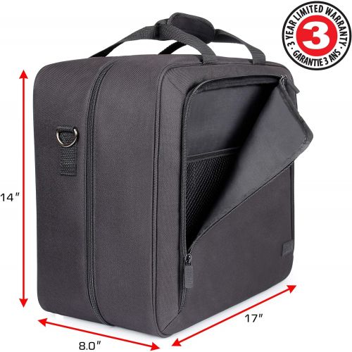  USA GEAR Projector Case - Portable Projector Bag Compatible with Epson Home Cinema 1060, GooDee 2020, YABER Y30, and More Movie Projectors - Scratch Resistant and Customizable Inte