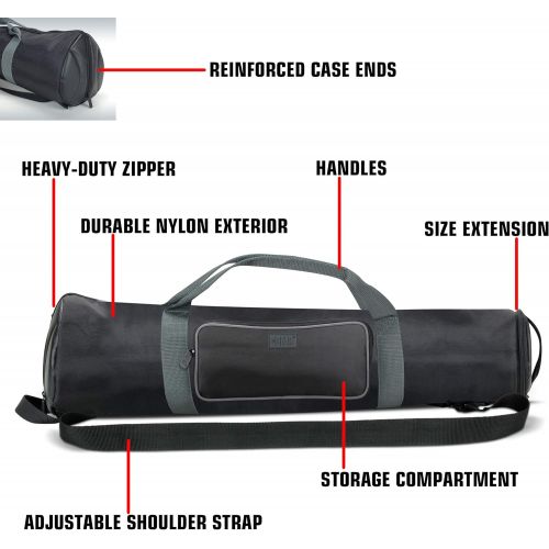  Visit the USA Gear Store USA Gear Padded Tripod Case Bag - Holds Tripods from 21 to 35 inches - Adjustable Size Extension, Storage Pocket and Shoulder Strap for Professional Camera Accessories and Photo Ca