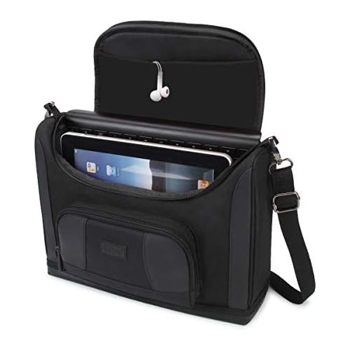  [아마존베스트]USA GEAR Tablet Bag Compatible with 11 inch iPad Pro and 10.9 inch iPad Air - Compact Messenger Bag with Durable Exterior Shell, Soft Adjustable Interior Fits Smart Keyboard, Penci