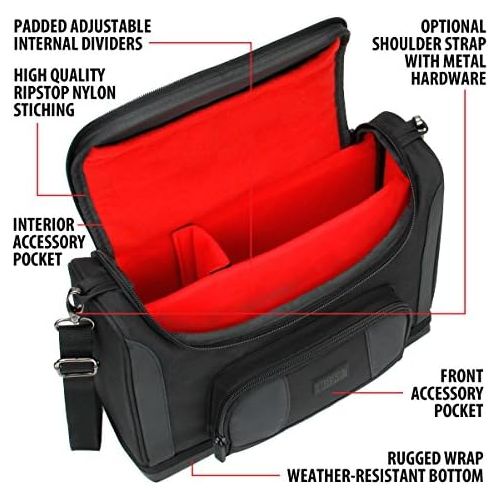  [아마존베스트]USA GEAR Compact Tablet Messenger Bag Compatible with Lenovo Smart Tab 10.1, Galaxy Tab A 10.1, Galaxy Tab S5e 10.5 - Durable Exterior, Shoulder Strap, Padded Adjustable Interior D