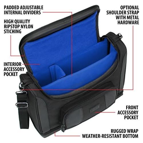  [아마존베스트]USA GEAR Compact Tablet Messenger Bag Compatible with Lenovo Smart Tab 10.1, Galaxy Tab A 10.1, Galaxy Tab S5e 10.5 - Durable Exterior, Shoulder Strap, Padded Adjustable Interior D