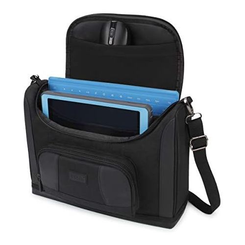  [아마존베스트]USA GEAR Compact Tablet Messenger Bag Compatible with Lenovo Smart Tab 10.1, Galaxy Tab A 10.1, Galaxy Tab S5e 10.5 - Durable Exterior, Shoulder Strap, Padded Adjustable Interior D