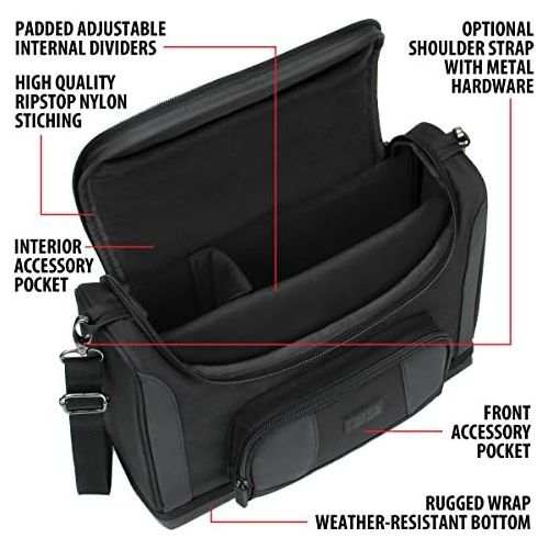  [아마존베스트]USA GEAR Compact Tablet Messenger Bag Compatible with Lenovo Smart Tab 10.1, Galaxy Tab A 10.1, Galaxy Tab S5e 10.5 - Durable Exterior, Shoulder Strap, Padded Adjustable Interior D