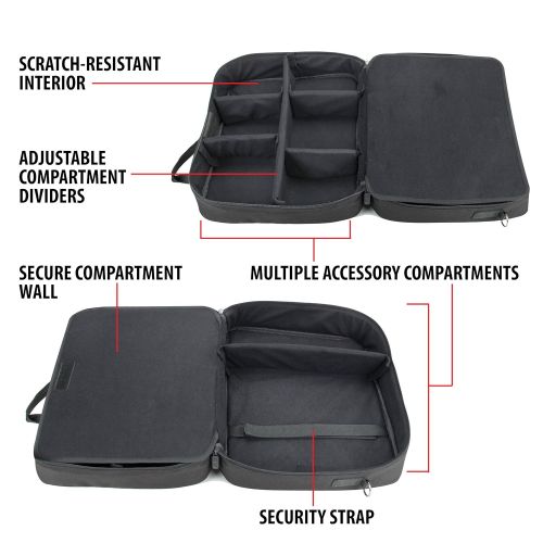  [아마존베스트]USA GEAR Console Carrying Case - PS4 Case Compatible with Playstation 4 Slim, PS4 Pro, and PS3 - Customizable Interior Store PS4 Games, PS4 Controller, PS4 Headset, and More Gaming