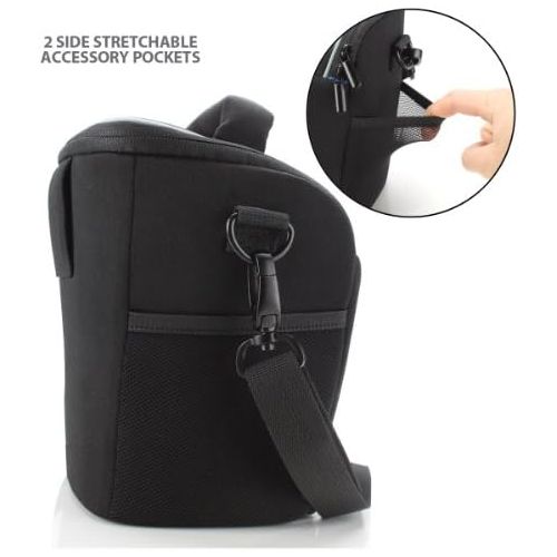  [아마존베스트]USA Gear SLR Camera Case Bag (Black) with Top Loading Accessibility, Adjustable Shoulder Sling, Padded Handle, Weather Resistant Bottom - Comfortable, Durable and Light Weight for