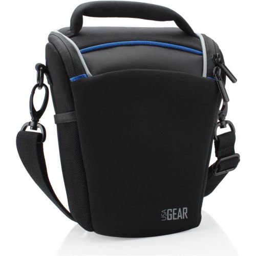  [아마존베스트]USA Gear SLR Camera Case Bag (Black) with Top Loading Accessibility, Adjustable Shoulder Sling, Padded Handle, Weather Resistant Bottom - Comfortable, Durable and Light Weight for