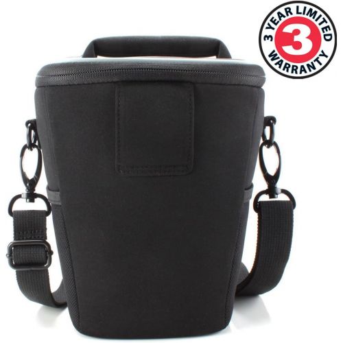  [아마존베스트]USA Gear SLR Camera Case Bag (Black) with Top Loading Accessibility, Adjustable Shoulder Sling, Padded Handle, Weather Resistant Bottom - Comfortable, Durable and Light Weight for