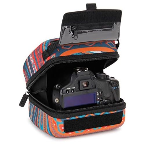  USA GEAR Hard Shell DSLR Camera Case (Southwest) with Molded EVA Protection, Quick Access Opening, Padded Interior and Rubber Coated Handle-Compatible with Nikon, Canon, Pentax, Ol