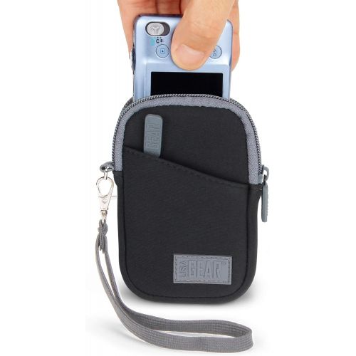  USA Gear Digital Camera Carrying Case with Belt Loop, Wrist Strap, & Accessory Pocket - Compatible with Olympus Tough TG-6, TG-5, TG-870, TG-4, TG-850 iHS, and More Olympus Cameras