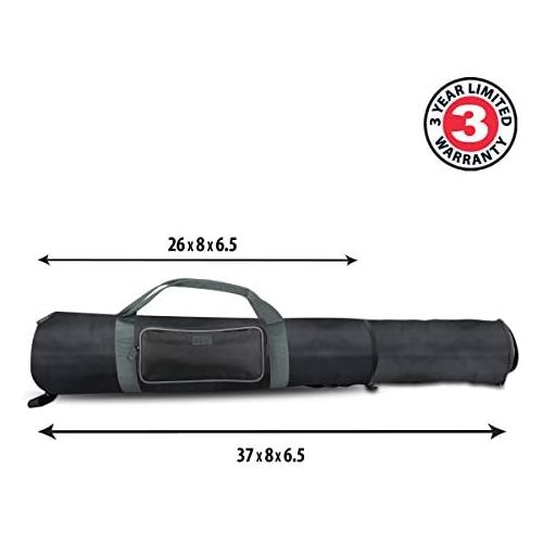  USA Gear Padded Tripod Case Bag - Holds Tripods from 21 to 35 inches - Adjustable Size Extension, Storage Pocket and Shoulder Strap for Professional Camera Accessories and Photo Ca