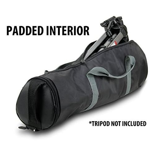  USA Gear Padded Tripod Case Bag - Holds Tripods from 21 to 35 inches - Adjustable Size Extension, Storage Pocket and Shoulder Strap for Professional Camera Accessories and Photo Ca