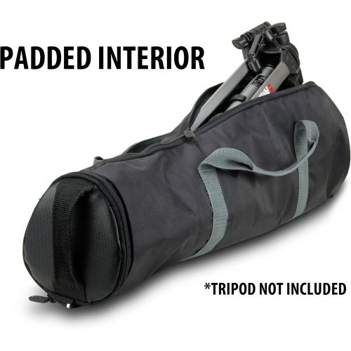  USA Gear Padded Tripod Case Bag - Holds Tripods from 21 to 35 inches - Adjustable Size Extension, Storage Pocket and Shoulder Strap for Professional Camera Accessories and Photo Ca