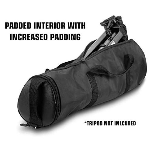  USA Gear Padded Tripod Case Bag - Holds Tripods from 21 to 35 inches - Adjustable Size Extension, Storage Pocket and Shoulder Strap for Professional Camera Accessories and Photo Ca