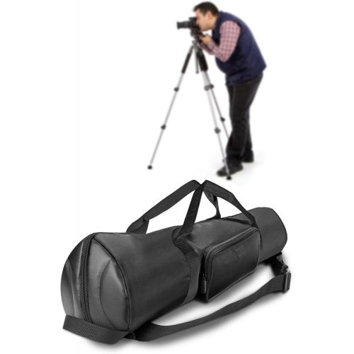  USA Gear Padded Tripod Case Bag - Holds Tripods from 21 to 35 inches - Adjustable Size Extension, Storage Pocket and Shoulder Strap for Professional Camera Accessories and Photo Ca