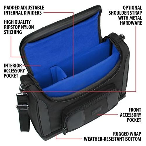  USA GEAR Portable Photo Printer Carrying Case - Compact Printer Messenger Bag Compatible with Canon SELPHY CP1300 / CP1200, HP Sprocket Studio, Epson PictureMate PM-400, Kodak Dock