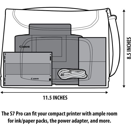  USA GEAR Portable Photo Printer Carrying Case - Compact Printer Messenger Bag Compatible with Canon SELPHY CP1300 / CP1200, HP Sprocket Studio, Epson PictureMate PM-400, Kodak Dock