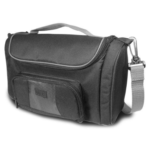  USA Gear Compact Camera Messenger Bag for DSLR SLR with Customizable Dividers, Weather Resistant Design, and Adjustable Carrying Strap - Compatible with Nikon, Canon, Sony, Pentax