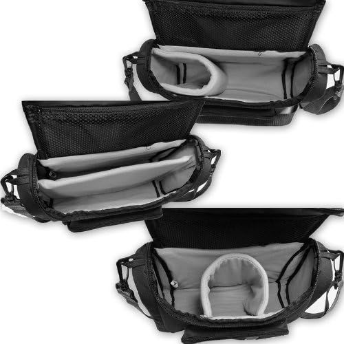  USA Gear Compact Camera Messenger Bag for DSLR SLR with Customizable Dividers, Weather Resistant Design, and Adjustable Carrying Strap - Compatible with Nikon, Canon, Sony, Pentax