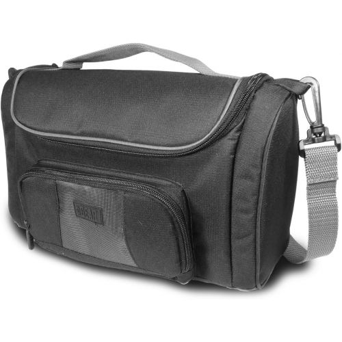  USA Gear Compact Camera Messenger Bag for DSLR SLR with Customizable Dividers, Weather Resistant Design, and Adjustable Carrying Strap - Compatible with Nikon, Canon, Sony, Pentax