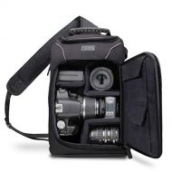 USA Gear Portable DSLR Camera Sling Bag with Rain Cover and Customizable Dividers - Compatible with Nikon Coolpix B500, B700, D500 and Many Other DSLR, Compact, Mirrorless and Inst