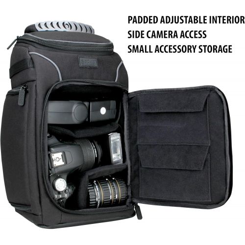  USA Gear Portable DSLR Camera Sling Bag with Rain Cover and Customizable Dividers - Compatible with Nikon Coolpix B500, B700, D500 and Many Other DSLR, Compact, Mirrorless and Inst