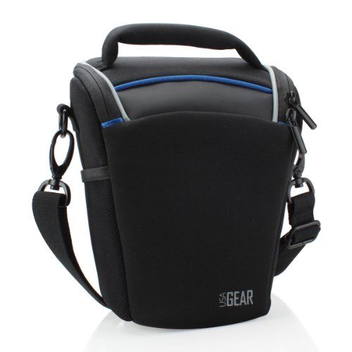  USA Gear Portable DSLR Camera Case Bag with Top Loading Accessibility - Compatible with Fujifilm X-T2, Finepix S9800, Pentax K-70 and More DSLR Cameras