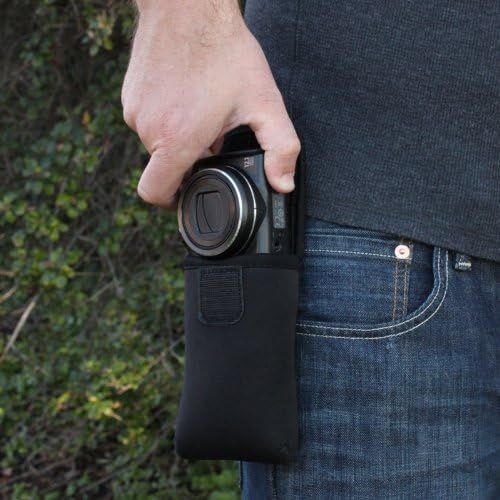  USA Gear Compact Camera Case - Camera Holster with Carabiner, Belt Loop, and Scratch-Resistant Interior Compatible with Nikon Coolpix A900, S9900, S7000 and More Nikon Point & Shoo