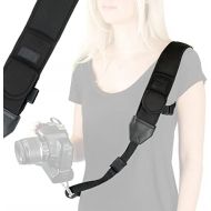 USA GEAR Camera Sling Shoulder Strap with Adjustable Neoprene, Safety Tether, Accessory Pocket, Quick Release Buckle - Compatible with Canon, Nikon, Sony and More DSLR and Mirrorle