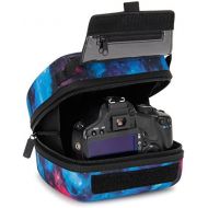 USA GEAR Hard Shell DSLR Camera Case (Galaxy) with Molded EVA Protection, Quick Access Opening, Padded Interior and Rubber Coated Handle-Compatible with Nikon, Canon, Pentax, Olymp