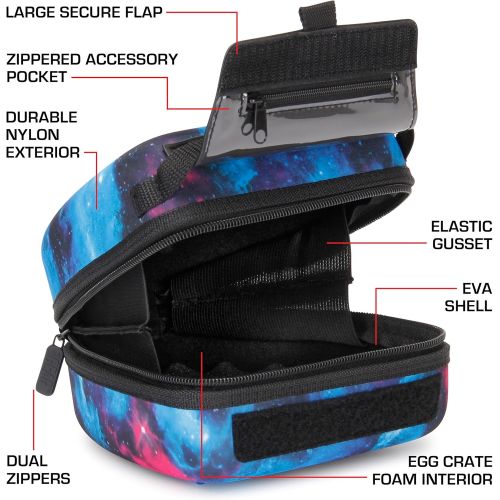  USA GEAR Hard Shell DSLR Camera Case (Galaxy) with Molded EVA Protection, Quick Access Opening, Padded Interior and Rubber Coated Handle-Compatible with Nikon, Canon, Pentax, Olymp