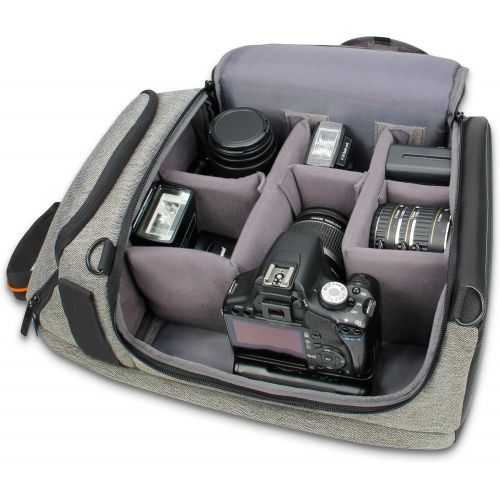  USA Gear DSLR Camera Backpack with Padded Dividers, Tripod Holder, Laptop Compartment, Rain Cover and Accessory Storage Compatible with Cameras from Nikon, Canon, Sony, Pentax and