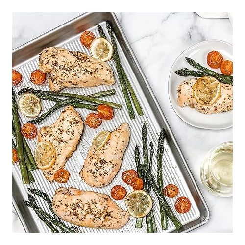  USA Pan Bakeware Extra Large Sheet Pan, Warp Resistant Nonstick Baking Pan, Made in the USA from Aluminized Steel