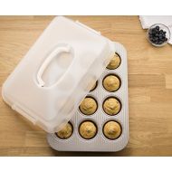USA Pan Bakeware Nonstick Cupcake and Muffin Pan with LId: Kitchen & Dining