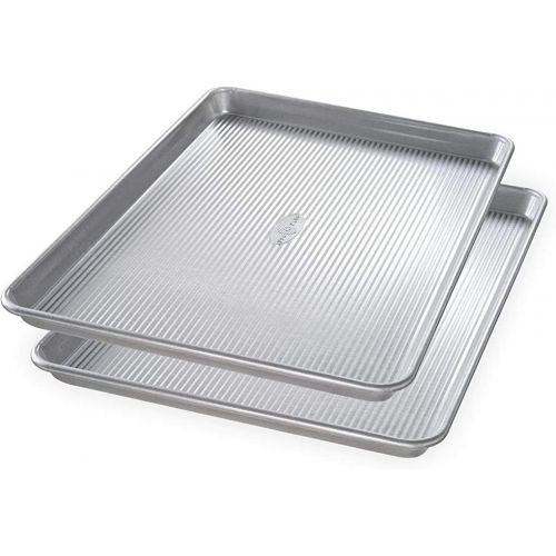  USA Pan Bakeware 1300ST Half Sheet Pan, Set of 2, Aluminized Steel: Kitchen & Dining