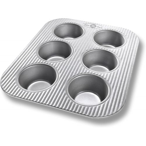  USA Pan Bakeware Toaster Oven Muffin Pan, 6 Well, Nonstick & Quick Release Coating, Made in the USA from Aluminized Steel: Kitchen & Dining