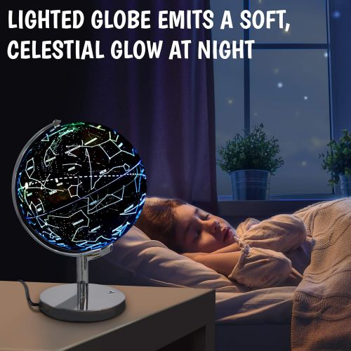  [아마존 핫딜] [아마존핫딜]USA Toyz LED Constellation Globe for Kids - 3 in 1 Educational STEM Toys, Light Up World Globe, Constellation Globe and Nightlight w/ Stand