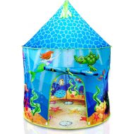 [아마존핫딜][아마존 핫딜] USA Toyz Mermaid Kids Tent - Under Sea Kids Play Tent, Indoor Playhouse with Pop Up Tent Storage Tote and Kaleidoscope Toy