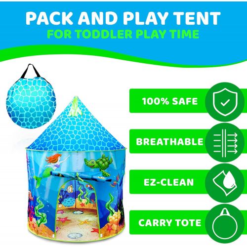  [아마존핫딜][아마존 핫딜] USA Toyz Mermaid Kids Tent - Under Sea Kids Play Tent, Indoor Playhouse with Pop Up Tent Storage Tote and Kaleidoscope Toy