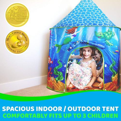  [아마존핫딜][아마존 핫딜] USA Toyz Mermaid Kids Tent - Under Sea Kids Play Tent, Indoor Playhouse with Pop Up Tent Storage Tote and Kaleidoscope Toy