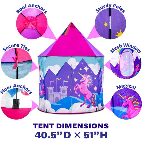  [아마존 핫딜] USA Toyz Unicorn Kids Play Tents for Girls and Boys - Unicorn Playhouse Pop Up Princess Tent w/ Unicorn Headband and Tent Carry Tote