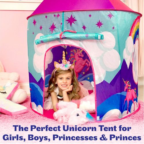  [아마존 핫딜] USA Toyz Unicorn Kids Play Tents for Girls and Boys - Unicorn Playhouse Pop Up Princess Tent w/ Unicorn Headband and Tent Carry Tote