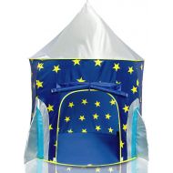 [아마존베스트]Rocket Ship Play Tent for Boys  Rocket Ship Tent, Astronaut Space Tent for Kids w/ Projector Toy for Indoor Outdoor Kids Pop Up Rocket Tent Fort