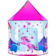 [아마존베스트]Unicorn Tent for Girls - Unicorn Pop Up Kids Tent w/ Unicorn Headband and Case, Unicorn Toys for Girls Indoor Princess Castle Kids Play Tent (Pink)