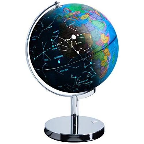  [아마존베스트]USA Toyz Illuminated Constellation World Globe for Kids - 3 in 1 Interactive Globe with Constellations, Light Up Smart Earth Globes of The World with Stand