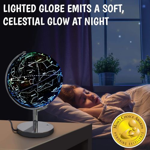  [아마존베스트]USA Toyz Illuminated Constellation World Globe for Kids - 3 in 1 Interactive Globe with Constellations, Light Up Smart Earth Globes of The World with Stand