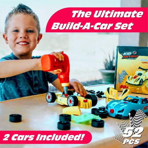  [아마존베스트]USA Toyz Race Car Take Apart Toys  52pk Build a Car STEM Building Toys Set, Take Apart Car Building Kits for Kids w/ Car Drill Tool for Boys or Girls