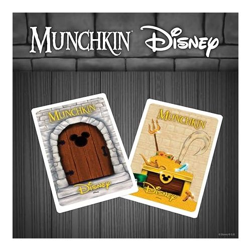  USAOPOLY Munchkin: Disney Card Game | Munchkin Game Featuring Disney Characters and Villains | Officially Licensed Disney Card Game | Tabletop Games & Board Games for Disney Fans