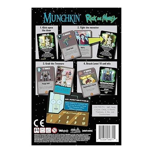  MUNCHKIN: Rick And Morty Card Game | Rick and Morty Adult Swim Munchkin Board Game | Officially Licensed Rick and Morty Merchandise | Munchkin Game from Steve Jackson Games