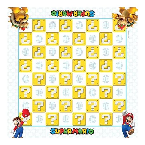  USAOPOLY Super Mario Checkers & Tic-Tac-Toe Collector's Game Set for 2 players | Featuring Mario & Bowser | Collectible Checkers and TicTacToe Perfect for Mario Fans, Model Number: CM005-637-002001-06